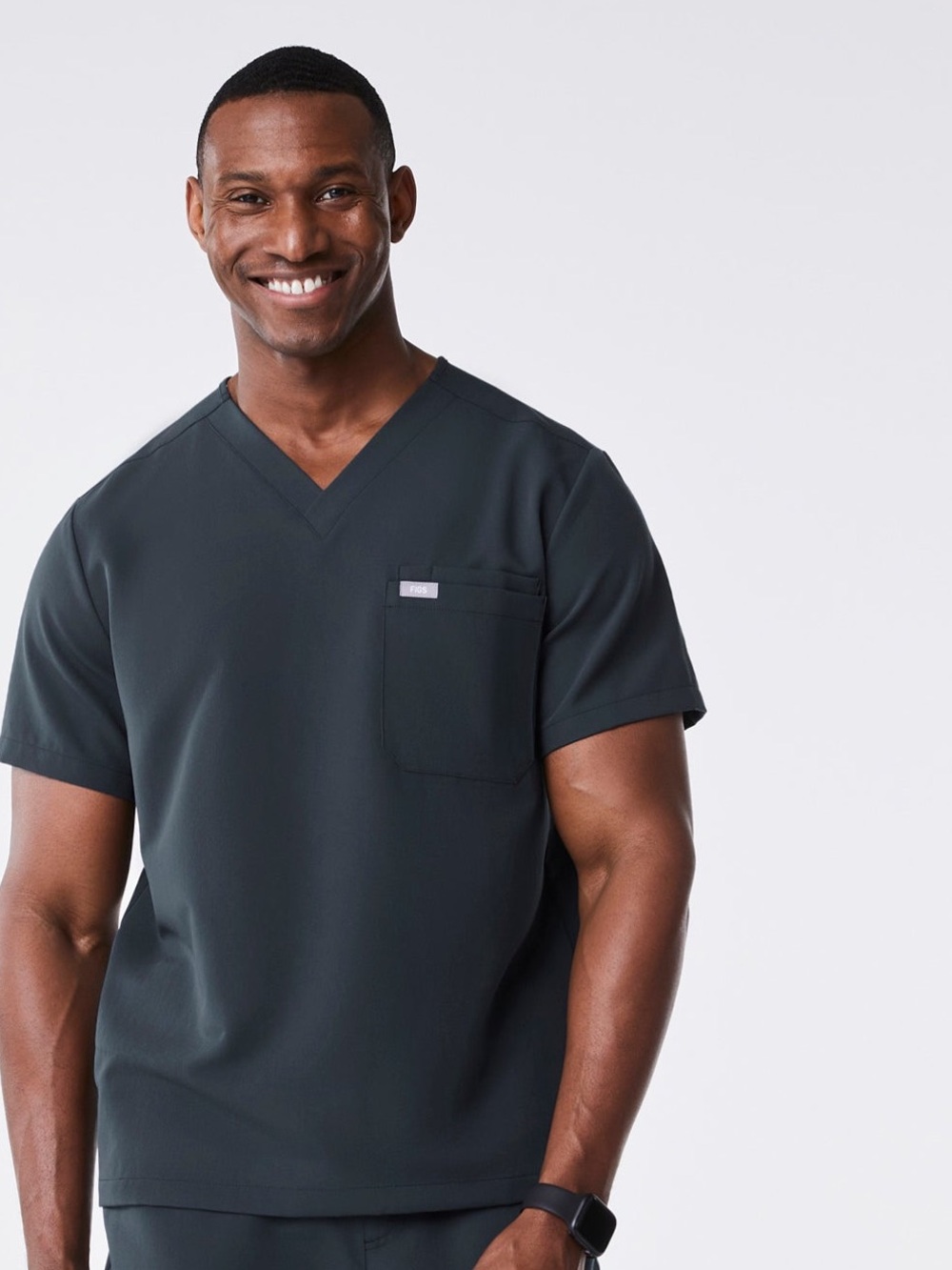 Figs Technical Collection Top Leon Teal Scrub V-Neck Dark Harbour Grey Blue XXL
